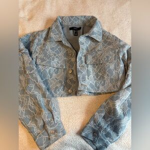 Forever 21 Blue Lace Jean Jacket